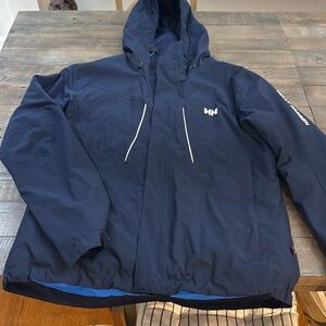 HELLY HANSEN Ski Jacket. Size L dark blue with royal blue accents.